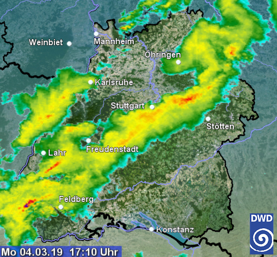 Niederschlagsradar Baden Württemberg